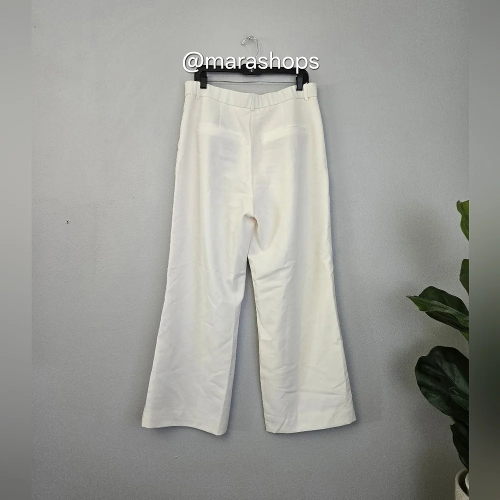 A&F Sloane Tailored Wide Leg Pant White